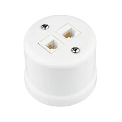 Розетка керамічна біла комп'ютерна, Колір основи: білий