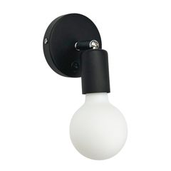 Бра у стилі лофт  Sim d100 з хромовим шарніром та вимикачем чорне