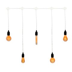 Ретро гирлянда сосулька 1,6 метров 5 патронов черно-белая (Без ламп) - Edisons
