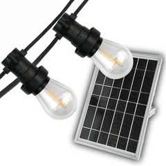 Вулична ретро гірлянда на сонячних панелях Solar-BELT LITE E27 IP65 вологозахищена 5 метрів 11 ламп (+2 запасні)