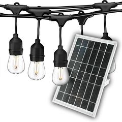 Уличная ретро гирлянда на солнечных панелях Solar-Drop Light Е27 IP65 влагозащищенная 10м 20 ламп (+2 запасные) - Edisons