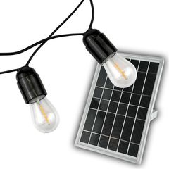 Вулична ретро на сонячних панелях гірлянда Solar-Carbolite Е27 ІР33 10 метрів 20 ламп (+2 запасні)