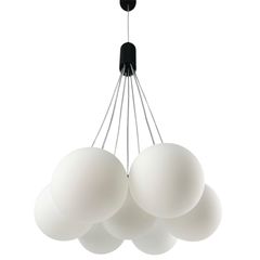 Люстра потолочная Gravity-7 c матовыми плафонами диаметром 150мм - Edisons