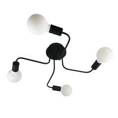 Люстра стельова Arco на 4 лампи чорна