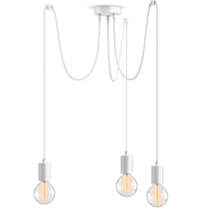 Люстра паук  в стиле лофт на 3 лампы Эдисона розетка 100 мм белая - Edisons