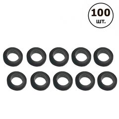 Втулка гумова чорна 10мм [CLONE] [CLONE] [CLONE], Кількість: 100 шт., Color: Black