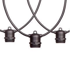 Уличная ретро гирлянда Стринг Лайт 20 метров 20 патронов Е27 влагозащищенная IP65, Количество патронов, шт: 20, Расстояние между патронами, см: 100 - Edisons