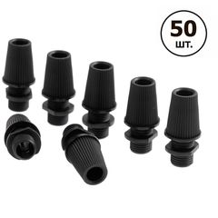Втулка фіксатор проводу для патронів Е27 і Е14 (чорна) Premium [CLONE] [CLONE] [CLONE], Кількість: 50 шт., Color: Black