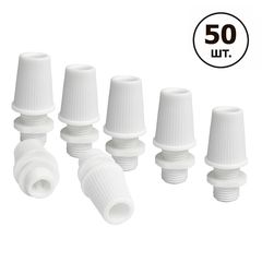 Втулка фіксатор проводу для патронів Е27 і Е14 (біла) Premium [CLONE] [CLONE] [CLONE], Кількість: 50 шт., Color: White