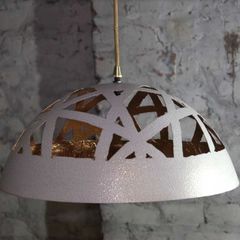 Сталевий абажур білий із золотом антик 8871