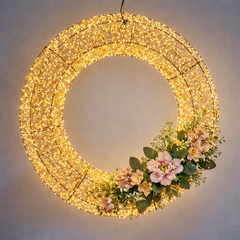 Світлодіодний новорічний вінок DecoLUX 110 см 8000LED супер яскравий з м'яким мерехтінням об'ємний - Комплект для самостійного збирання, Діаметр, мм: 1100, Кількість джерел світла: 8000, Спосіб поставки: комплект для самостійного збирання