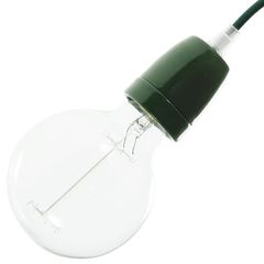 Патрон керамічний Е27 зелений із втулкою фіксатором дроту