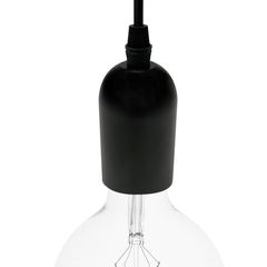 Алюмінієвий патрон Round Е27 чорний матовий масивний Premium, Колір: чорний
