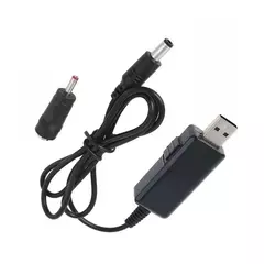 Кабель перетворювач USB-DC для роутера 9V/12V до 0,7А з перемикачем, живлення від PowerBank, DC 5.5×2.1 з перехідником