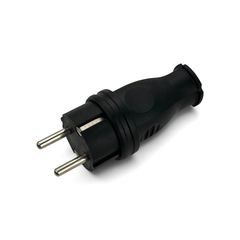 Вилка пряма каучукова евро вологозахищена IP44