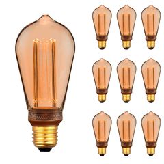 Набор 10 шт. Virtual Filament LED ламп Эдисона ST64 RN E27 4W 1800К разборных Premium, Количество: набор 10 шт. - Edisons