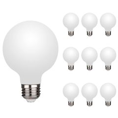 Набор 10 шт. LED ламп Edisons Ceramic G80 Е27 6W 4000K белых бархатно-матовых Premium, Количество: набор 10 шт., Температура света: 4000K - Edisons