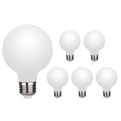 Набор 6 шт. LED ламп Edisons Ceramic G80 Е27 6W 4000K белых бархатно-матовых Premium, Количество: набор 6 шт., Температура света: 4000K - Edisons
