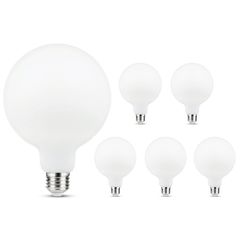 Набор 6 шт. LED ламп Edisons Ceramic G95 Е27 6W 3000K белых бархатно-матовых, Количество: набор 6 шт., Температура света: 3000К - Edisons