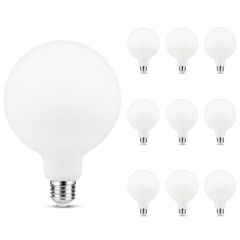 Набор 10 шт. LED ламп Edisons Ceramic G95 Е27 6W 4000K белых бархатно-матовых, Количество: набор 10 шт., Температура света: 4000K - Edisons