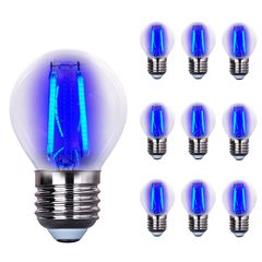 Набор 10 шт. LED ламп Edisons G45 E27 2W синяя прозрачная пластиковая колба - Edisons