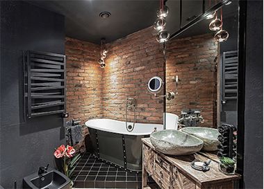 Стиль лофт в интерьере ванной