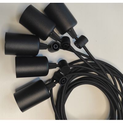 Люстра паук  в стиле лофт на 5 ламп Эдисона розетка 120 мм черная, Вид люстри Павук: 3, изображение 9 - Edisons