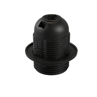 Патрон пластиковий Е27 чорний із шайбою, Колір: чорний