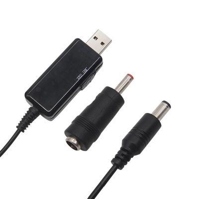 Кабель перетворювач USB-DC для роутера 9V/12V до 0,7А з перемикачем, живлення від PowerBank, DC 5.5×2.1 з перехідником, зображення 11