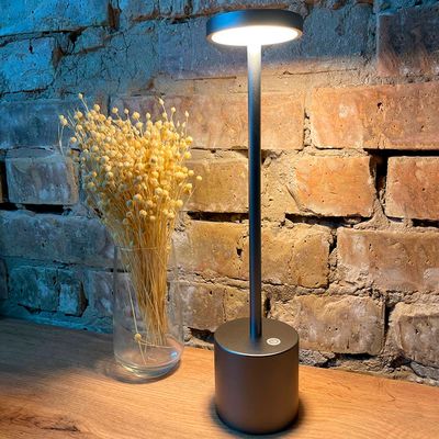 Настільна акумуляторна LED лампа Professional 5200 mAh 3W 2700K IP54 USB темно-сіра Premium, Колір: темно-сірий, зображення 4