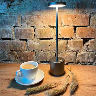 Настільна акумуляторна LED лампа Professional 5200 mAh 3W 2700K IP54 USB темно-сіра Premium, Колір: темно-сірий, зображення 5