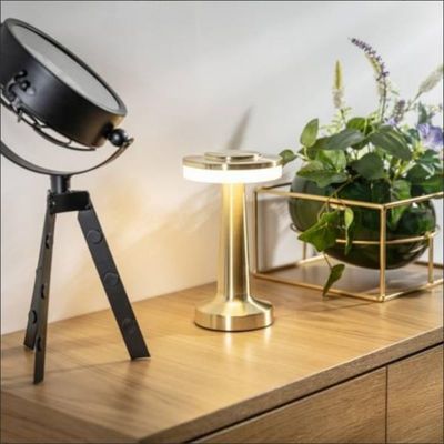 Настільна акумуляторна LED лампа 1800 mAh 2W 2000-6500K USB золота, Колір: золото, зображення 6