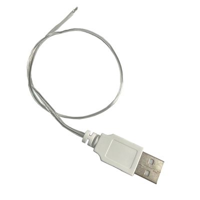 Роз'єм USB, штекер AM, корпус пластик, пайка на кабель білий