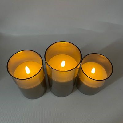 Набір з 3 LED свічок Dancing Flame 75х100/125/150мм з імітацією полум'я й пультом ДУ в графітовому склі Premium, зображення 11