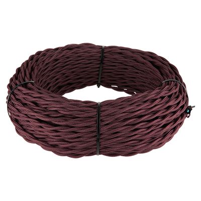Провід кручений 2-жильний шоколадний 2х0,5 (ДСТУ) в тканинному обплетенні Premium, Переріз: 2х0.5мм, Колір проводу: шоколадний, зображення 3