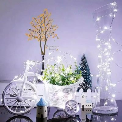 LED гірлянда новорічна 100LED 10м колір Холодний Білий режими статика і мерехтіння від батарейок, зображення 10