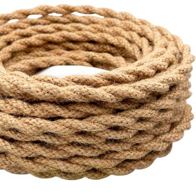 Провід кручений 2-жильний Джутовий 2x0,5 мм (ДСТУ) Україна Premium, Переріз: 2х0.5мм, Колір проводу: бежевий (джутовий)