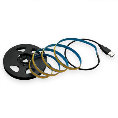 1м LED стрічка з USB 5V 8W COB 6000K (холодний) 8 мм для павербанка або USB адаптера, Колір світла: 6000K, Довжина: 1 м, зображення 3