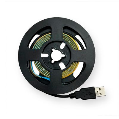1м LED стрічка з USB 5V 8W COB 6000K (холодний) 8 мм для павербанка або USB адаптера, Колір світла: 6000K, Довжина: 1 м, зображення 2