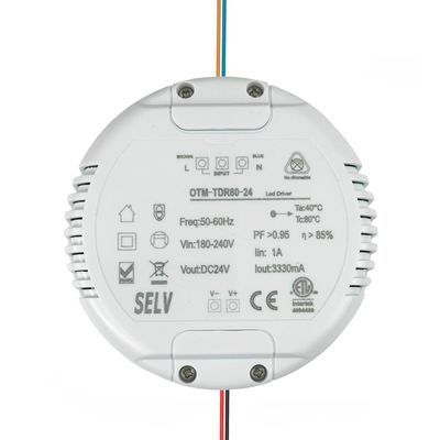 Блок живлення 80W 24V для LED стрічки круглий Premium, зображення 2