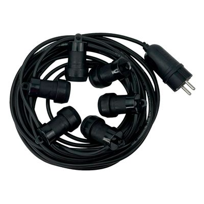 Вулична ретро гірлянда PATIO E27 IP65 вологозахищена 10м-21 патрон без ламп, Кількість патронів, шт.: 21, Відстань між патронами, см: 50, зображення 4