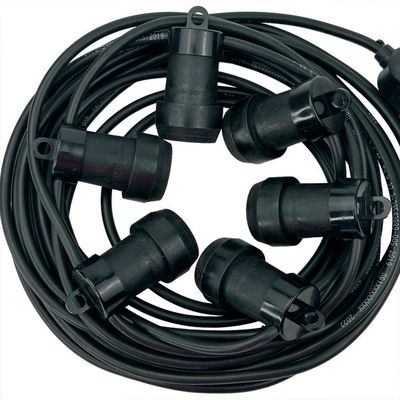 Вулична ретро гірлянда PATIO E27 IP65 вологозахищена 10м-21 патрон без ламп, Кількість патронів, шт.: 21, Відстань між патронами, см: 50, зображення 5