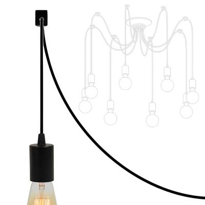 Люстра павук в стилі лофт на 3 лампи Едісона розетка 100мм чорна, Вид люстры Паук: 22, зображення 6