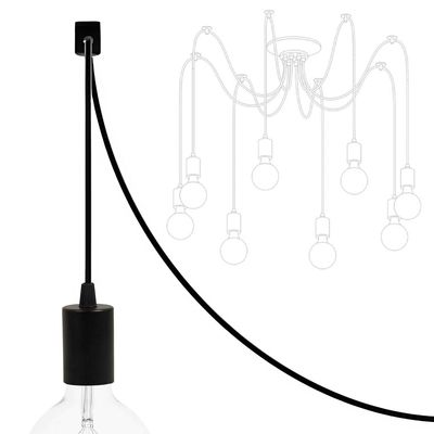 Люстра паук  в стиле лофт на 5 ламп Эдисона розетка 120 мм черная, Вид люстри Павук: 3, изображение 5 - Edisons