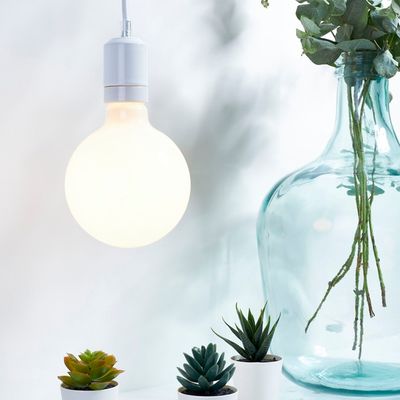 LED лампа Edisons Ceramic G95 Е27 6W 3000K біла оксамитово-матова, Температура світла: 3000К, зображення 8