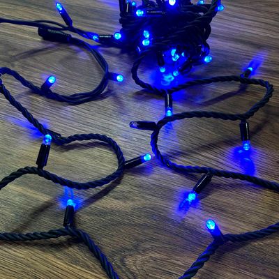 Гірлянда зовнішня Wrapper чорна 50LED 5м 10flash IP65 Світіння - синій Premium, зображення 4