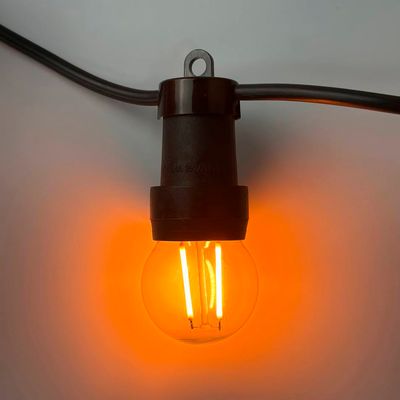 LED лампа Edisons G45 E27 2W помаранчева прозора пластикова колба, Колір світла: помаранчевий, зображення 3