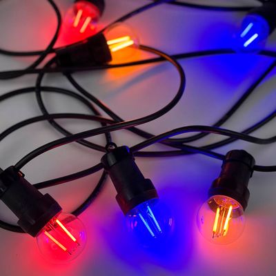 LED лампа Edisons G45 E27 2W помаранчева прозора пластикова колба, Колір світла: помаранчевий, зображення 6