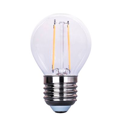 LED лампа Edisons G45 E27 2W помаранчева прозора пластикова колба, Колір світла: помаранчевий, зображення 2