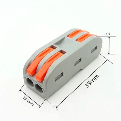 Клема прохідна типу WAGO 2 на 2 проводи 0.08–4 мм²/12–28AWG 32А 250В важільний затискач Premium, Кількість: 1 шт., зображення 3
